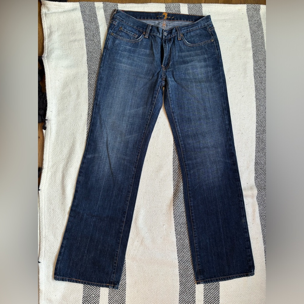 7 For All Man Kind AUTHENTIC  “A” Pocket Flare Jeans Women’s Size 33 •NWOT